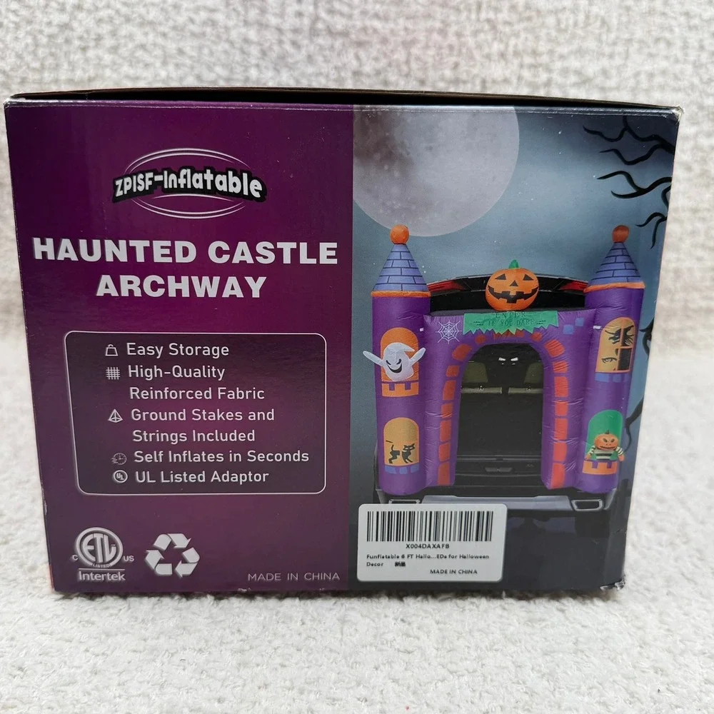 ZPISF-Inflatable Haunted Castle Archway 6FT Tall Halloween Light Up Decoration